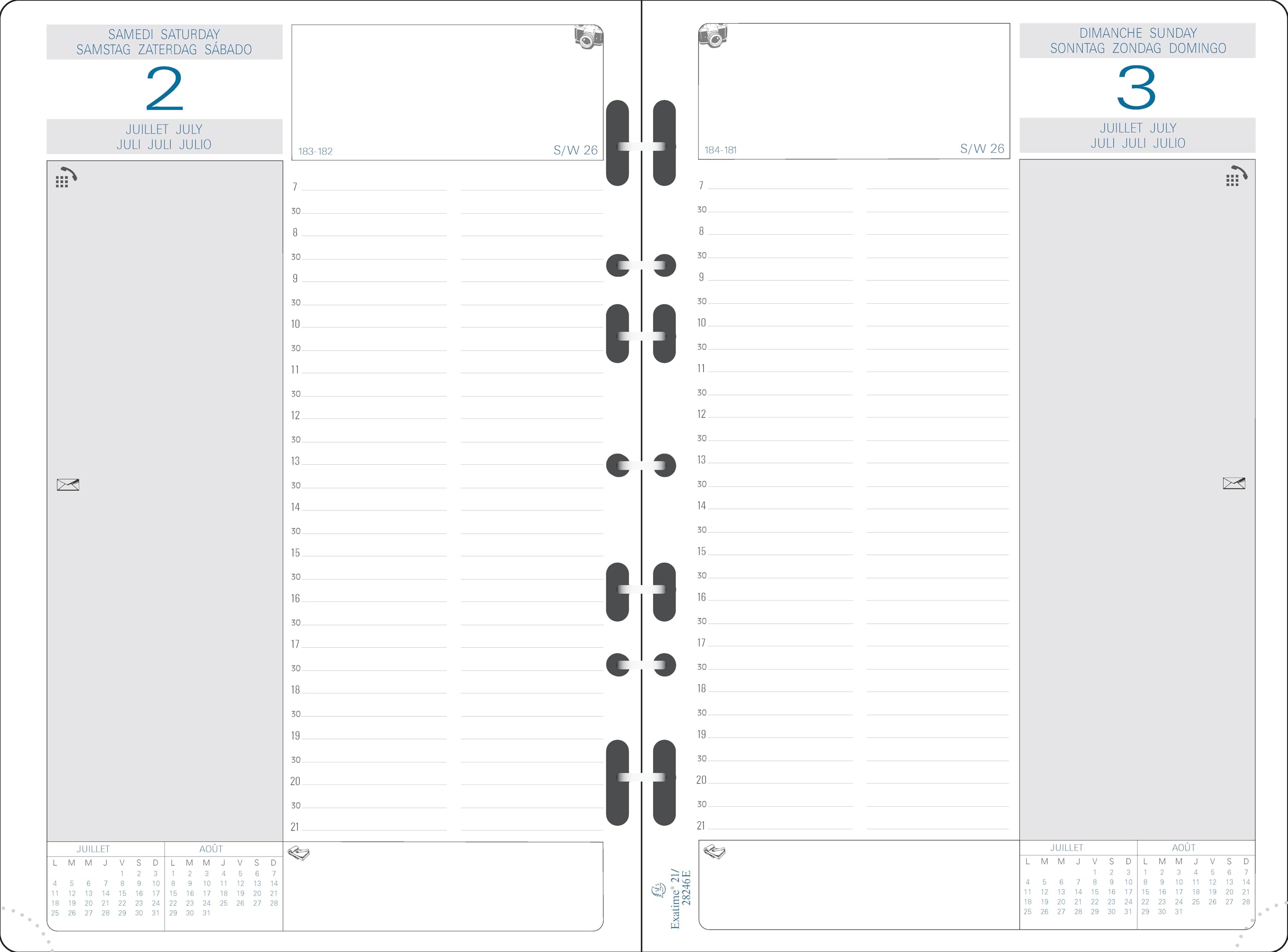 Exacompta Millésimé Daily Organiser Refill for Exatime 21 Year 2017 2nd Semester White