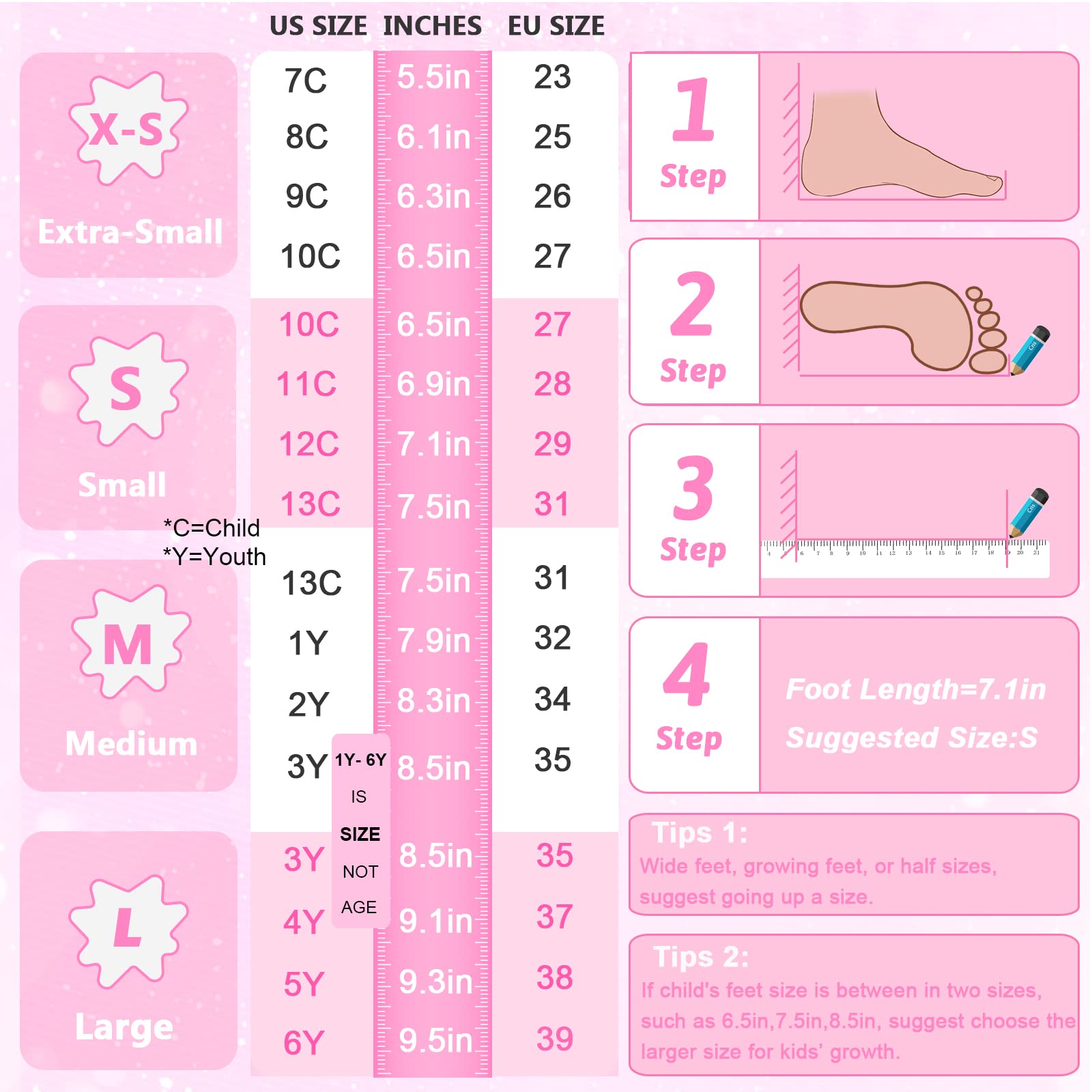 Kids Roller Skates for Boys Girls Beginner Toddlers, 4 Sizes Adjustable Roller Skates with Light up Wheels for Children, patines para niñas patins à roulettes Enfants Filles Garçons