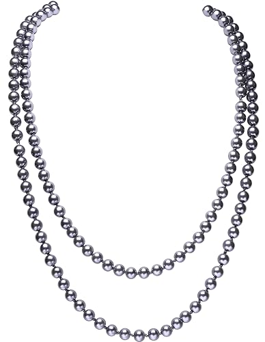 BABEYOND Modische Imitation Perlen Kette Flapper Art Deco 1920s Gatsby Kostüm Accessoires Lange Perle Halskette 150 cm / 59'