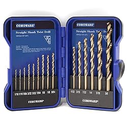 COMOWARE 15Pcs Drill Bit Set (1/16"-3/8"), M35 HSS
