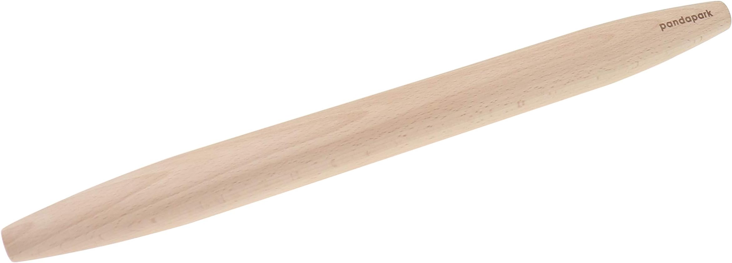 Pandapark Wooden French Rolling Pin for Baking, 15.7x1.4 Inches,Natural Beech (Spindle-15x1.4)