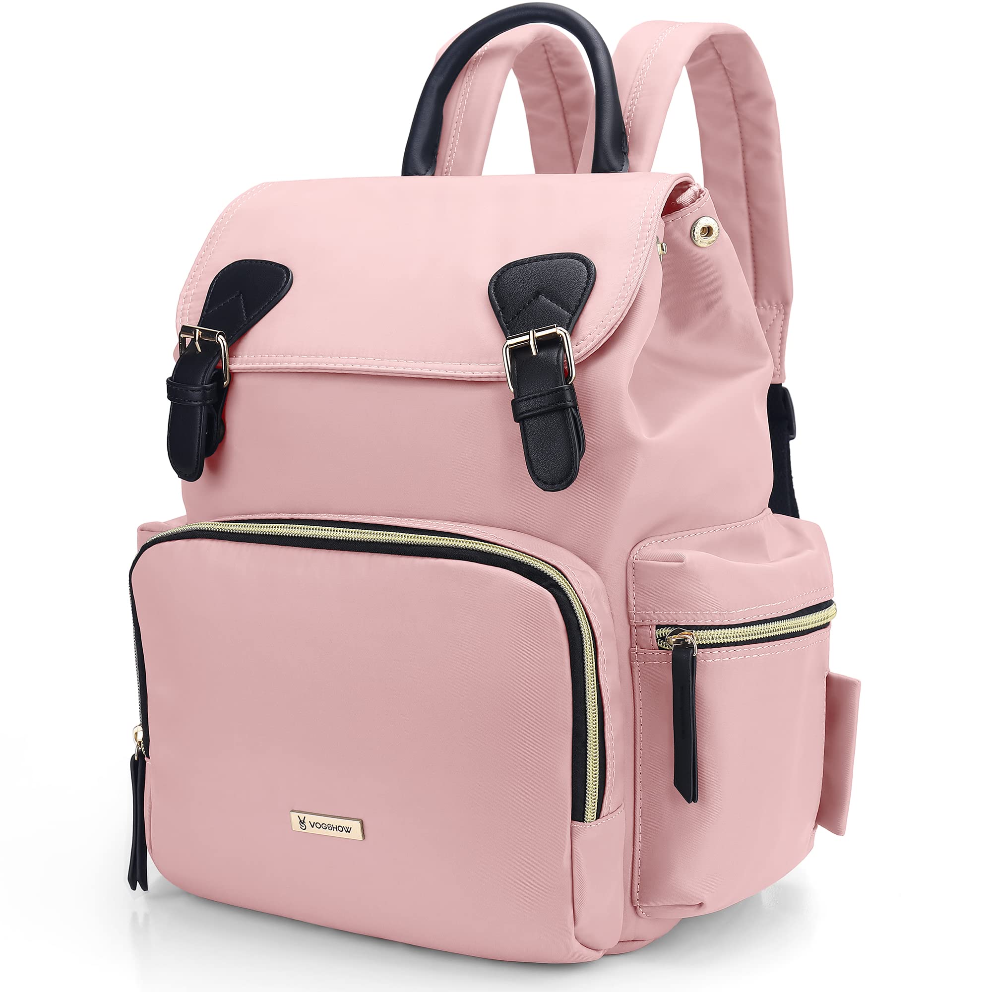 VS VOGSHOW Diaper Bag Backpack, Multifunction Stylish Travel Baby Bag Backpack with Crossbody Strap, Maternity Nappy Bag