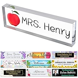 Office Desks Name Plate Personalized Custom Clear