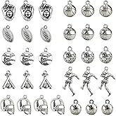 JIALEEY Ball Sports Charms Collection Mixed Ball Games Sport Charms Pendants for Jewelry Making DIY Findings 30pcs(100g)