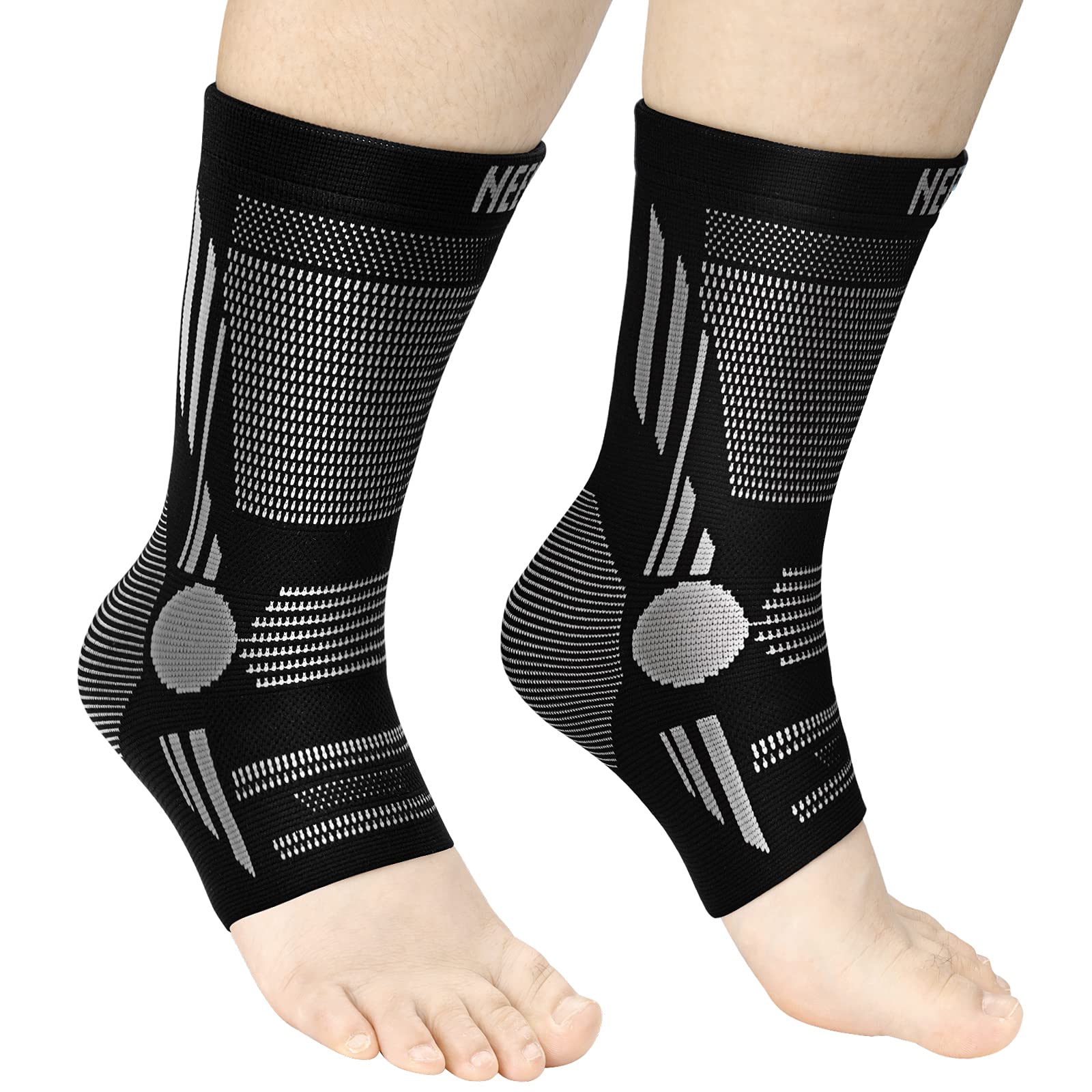 Photo 1 of NEENCA Ankle Brace for Pain Relief, 2 Pack Compression Ankle Sleeves Set. Ankle Support Stabilizer for Achilles Tendonitis, Plantar Fasciitis, Joint Pain, Swelling, Arthritis, Sport - FSA/HSA Approved
