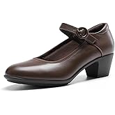 DREAM PAIRS Mary Jane Shoes Women Low Chunky Heels Closed Toe Pumps Comfortable Work Business Dress Shoes
