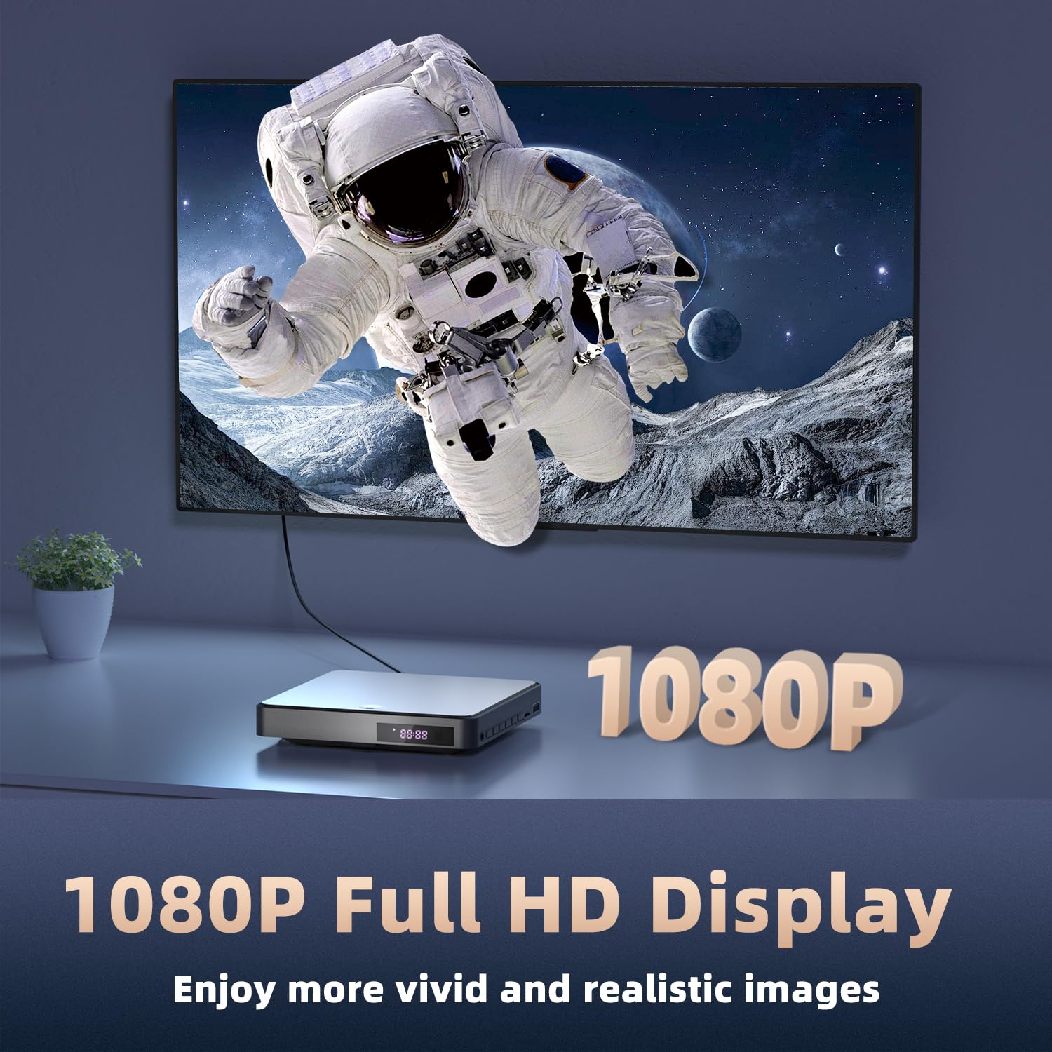 Desobry DVD Player für Fernseher, DVD-Player mit USB/TF-Eingängen, HDMI Wird mit HDMI/RCA-Kabel geliefert, Region Free, Fehlerkorrektur, Rauschunterdrückung 2