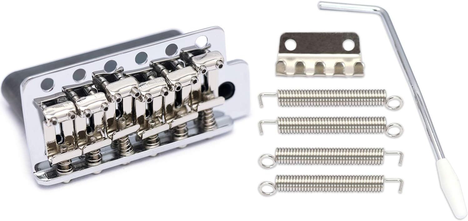 Metallor Wil Guitar Tremolo 6-Hole Vintage Chrome Bridge Steel Block Trem for Strat Stratocaster Style Electric Guitar.