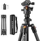 K&F Concept 64 inch/163cm Camera Tripod,Lightweight Travel Outdoor DSLR Tripods with 360 Degree Ball Head Load Capacity 8kg/1