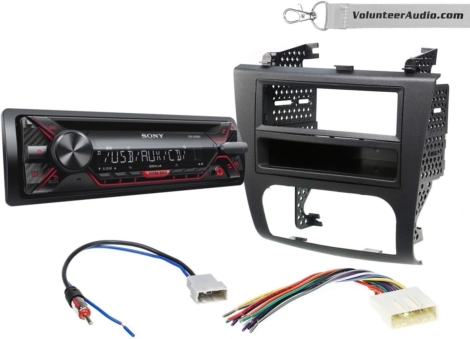 Sony CDX-G1200U Single Din Radio Install Kit With CD/DVD Player Fits 2007-2013 Nissan Altima (Digital Climate Controls)