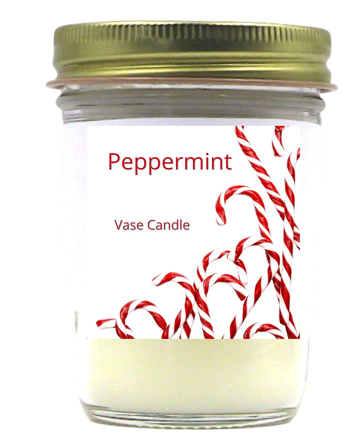 Peppermint Jar Vase Candle 50 Hour Burn Time Premium
