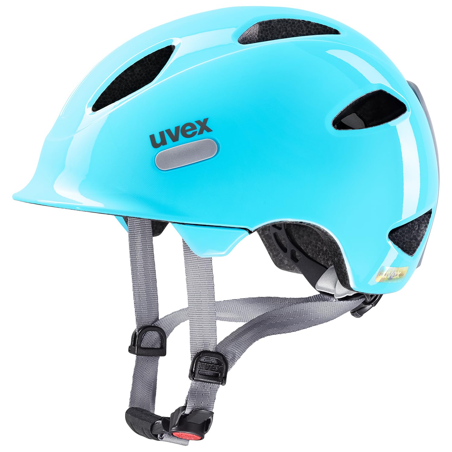 uvex Oyo - Lightweight Kids Bike Helmet for Children - Individual Fit - Upgradeable with an LED Light - Cloud Blue - Grey - 50-54 cm