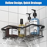UUlioyer Corner Shower Caddy 3-Pack Black Rustproof No-Drill Shelf view 4