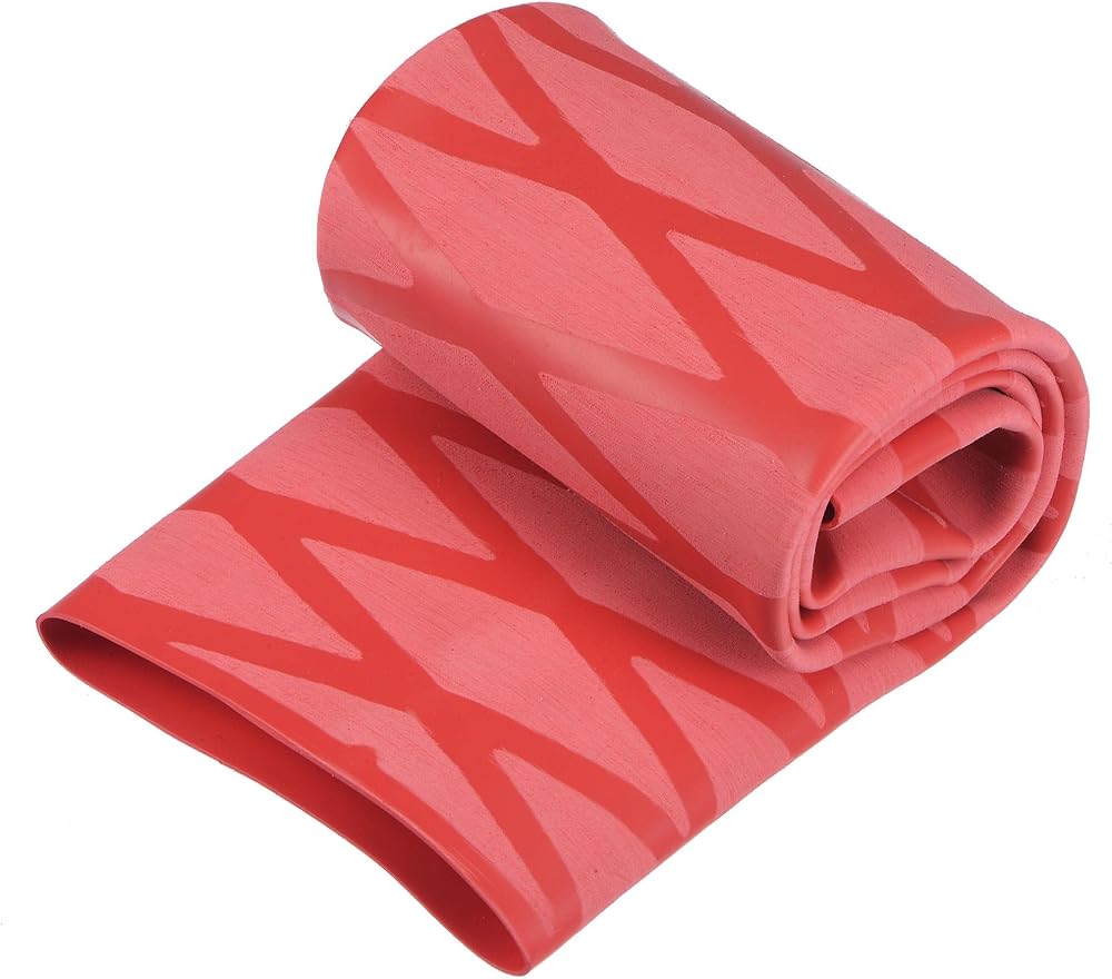 Sourcing Map Heat Shrink Wrap Tubing 50mm Dia 81mm Flat 0.5m Red 2:1
