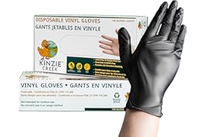 KINZIE CREEK Vinyl Disposable Gloves, Latex-Free, Powder-Free, DOP/DEHP-Free, Food Grade, SGS Certified