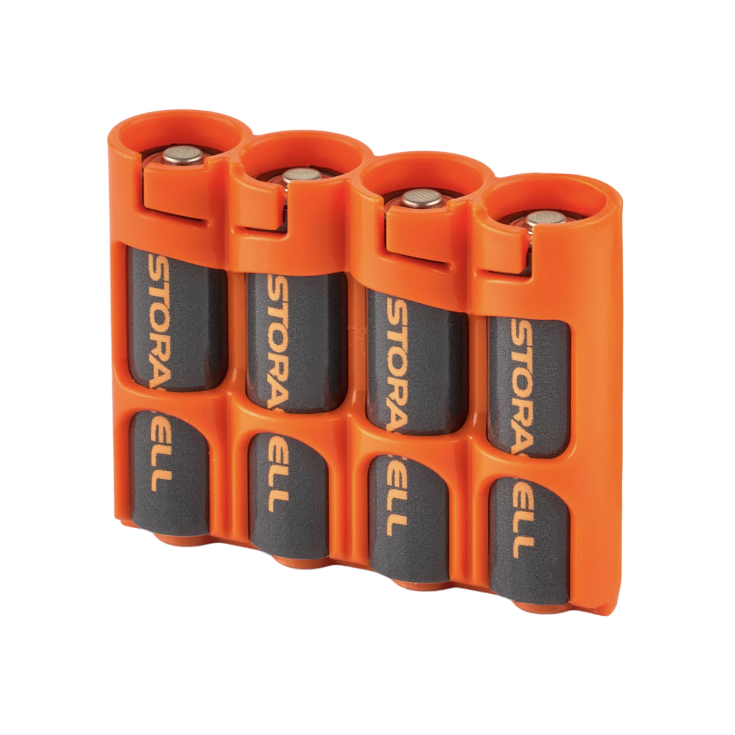Storacell Powerpax AA Battery Caddy, Orange, 4-Pack