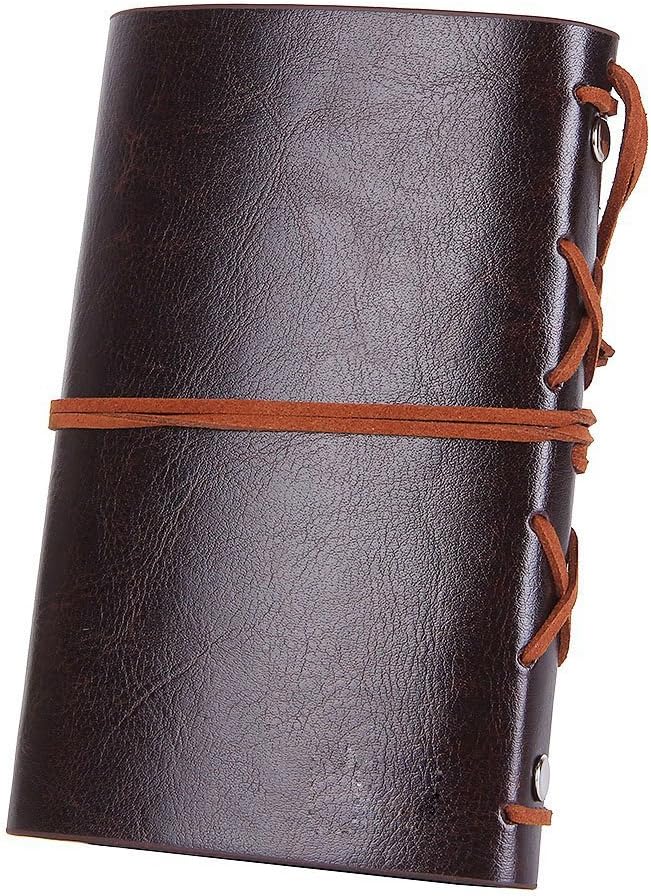 NectaRoy Retro PU Leather Cover Notebook Writing Journal Diary, Unlined Paper, Retro Pendants, Classic Embossed, Loose Leaf - Image 4