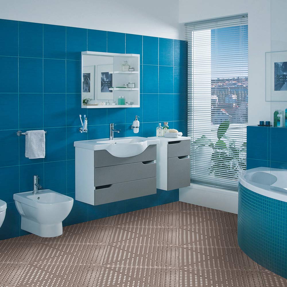 HYSA MAT Interlocking Non-Slip Tiles,12.5 x 12.5 inch PVC Flooring Deck Drainage Mats for Basement Swimming Pool Bathroom Boat Wet-Area，Grey，12-Pack