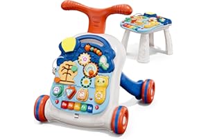 QDRAGON 3 in 1 Baby Walkers for Boys,Toddler Learning to Walk, Sit to Stand Walker for Baby Boy, Early Learning Push Toy for Infant 12+ Months Blue