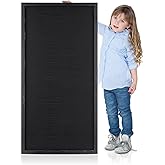 Hanobe Large Ottoman Serving Tray: Farmhouse Wood Decorative Coffee Table Trays for Home Decor Living Room for Black Long Kitchen Counter Topper