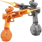 Handwell 2 Packs Electric Water Gun for Adults Kids, Automatic Squirt Gun with LED Light, Large Capacity Water Blaster 23-33 FT Long Range, Outside Water Toys, Summer Beach Swimming Pool Party Toy