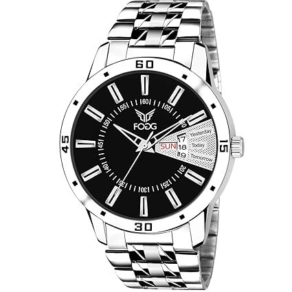 Analog Black Day and Date Mens Watch 2034-BK