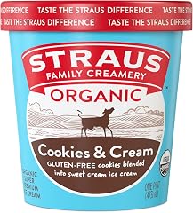 Straus Family Creamery Organic Super Premium Cookies and Cream Ice Cream, Gluten-Free Cookies, 16oz