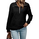Dokotoo Womens Oversized Sweatshirts Quarter Zip Pullover Women 2025 Fall Fashion Long Sleeve Tops Outfits Clothes