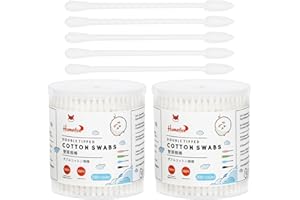 HOMEFOX Cotton Swabs Precision Pointed - 400 Count Pointy Organic Cotton Buds Double Side Tightly Wrapped Cotton Tips Paper Stick Soft Gentle Lint-Free Cruelty-Free, Pointy & Round (White)