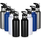 Volhoply 17oz Insulated Water Bottle Bulk 8 Pack,Stainless Steel Kids Water Bottles with Straw Lid,Reusable Metal Water Bottle,Double Wall Vacuum Sports School Flask Keep Hot & Cold (Mix,8 Set)
