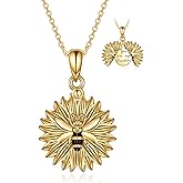 Sterling Silver Sunflower Locket Necklace You Are My Sunshine Engraved Pendant Necklaces Anniversary Jewelry for Her