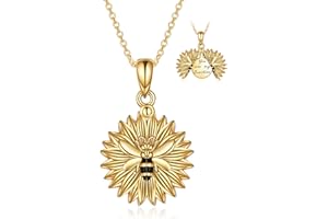 YFN Sterling Silver Sunflower Locket Necklace You Are My Sunshine Engraved Pendant Necklaces Anniversary Jewelry for Her