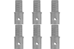 INOOMP 6pcs American-Style Metal Threaded Pole Connectors for 22mm Broom Handle Inserts, Threaded Sleeve