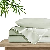 King Sheet Set - Luxury Cooling Sheets for Queen Size Bed Set, Organic Viscose Derived from Bamboo, 16 Inche Deep Pocket, Breathable Silky Soft Hotel Bedding & Pillowcases, Oeko-Tex - Mint Green
