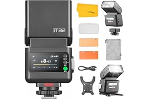 GODOX IT32 TTL Camera Flash with X5C Flash Trigger for Canon, 2.4G Wireless Flash HSS 1/8000s, Magnetic Hotshoe, Built-in Rec