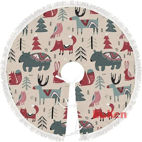 happygoluck1y Weihnachtsbaum-Röcke, 91,4 cm, schöne nordische Ornamente