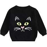 Baby Kids Knit Sweater, Cotton Blend Pullover, Long Sleeve Ribbed Crewneck Sweatshirt Fall Winter Wear