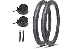 MOHEGIA Beach Cruiser Bike Tires Replacement Kit:24x2.125/26x2.125 Inch Folding Bicycle Tires,Inner Tubes and Tire Levers (2 Packs)