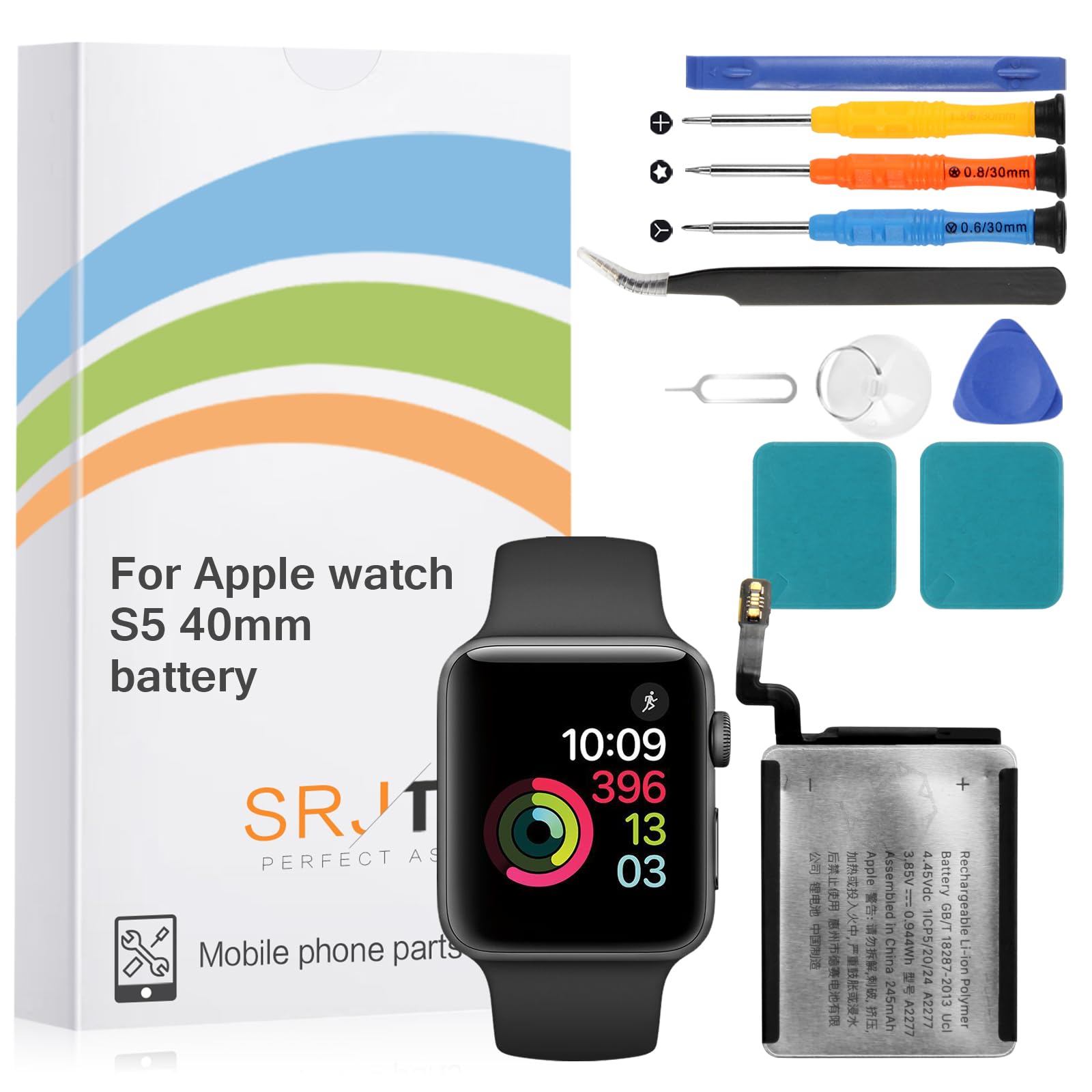 Photo 1 of THIRDPOLE Battery Replacement for Apple Watch Series 5 40mm A2277 A2092 A2094 A2156 for Iwatch Series 5 40mm Standard Capacity Battery Include Complete Repair Tools kit