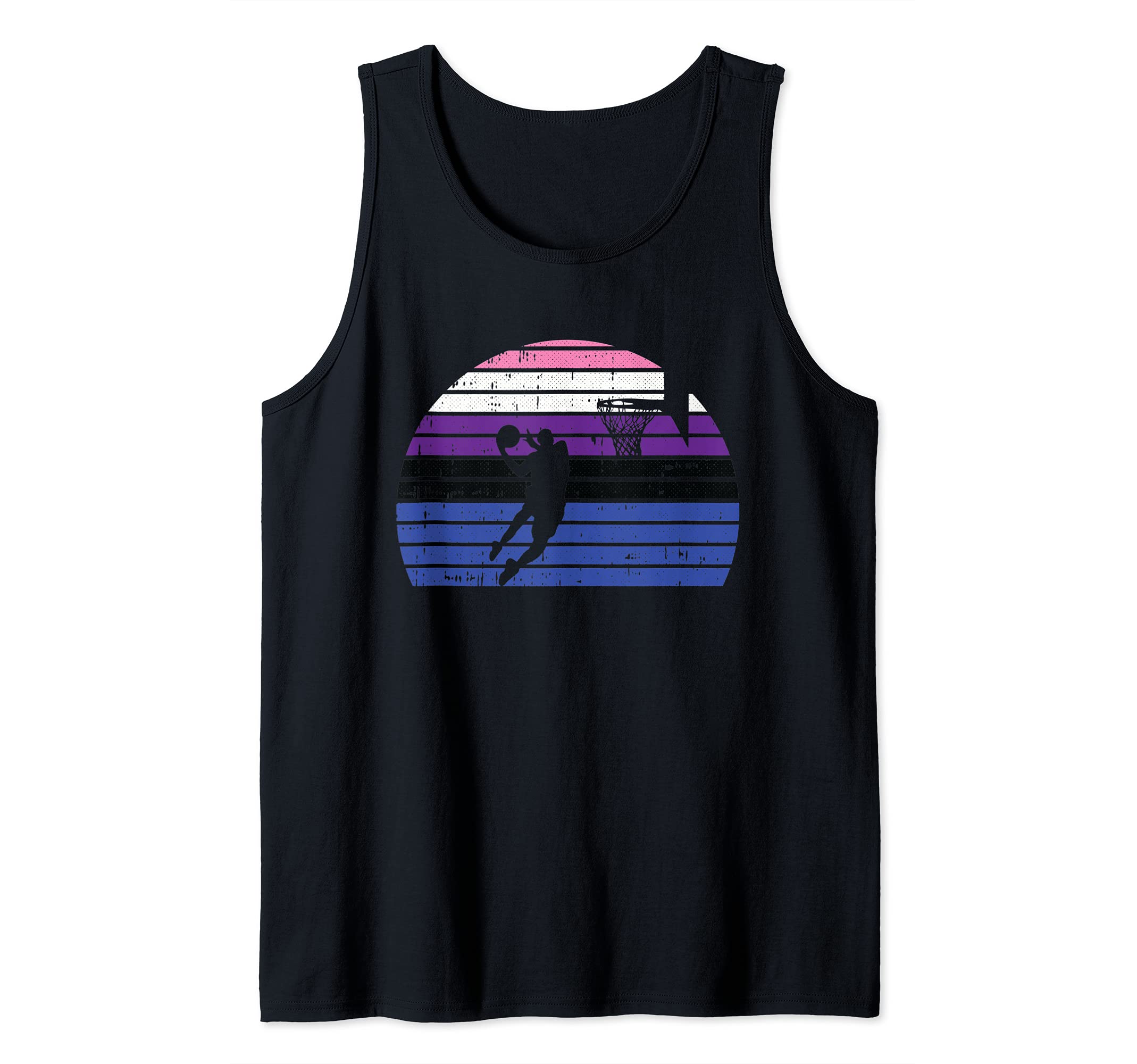 Basketball Player LGBT-Q Retro Genderfluid Pride Sport Fan Tank Top