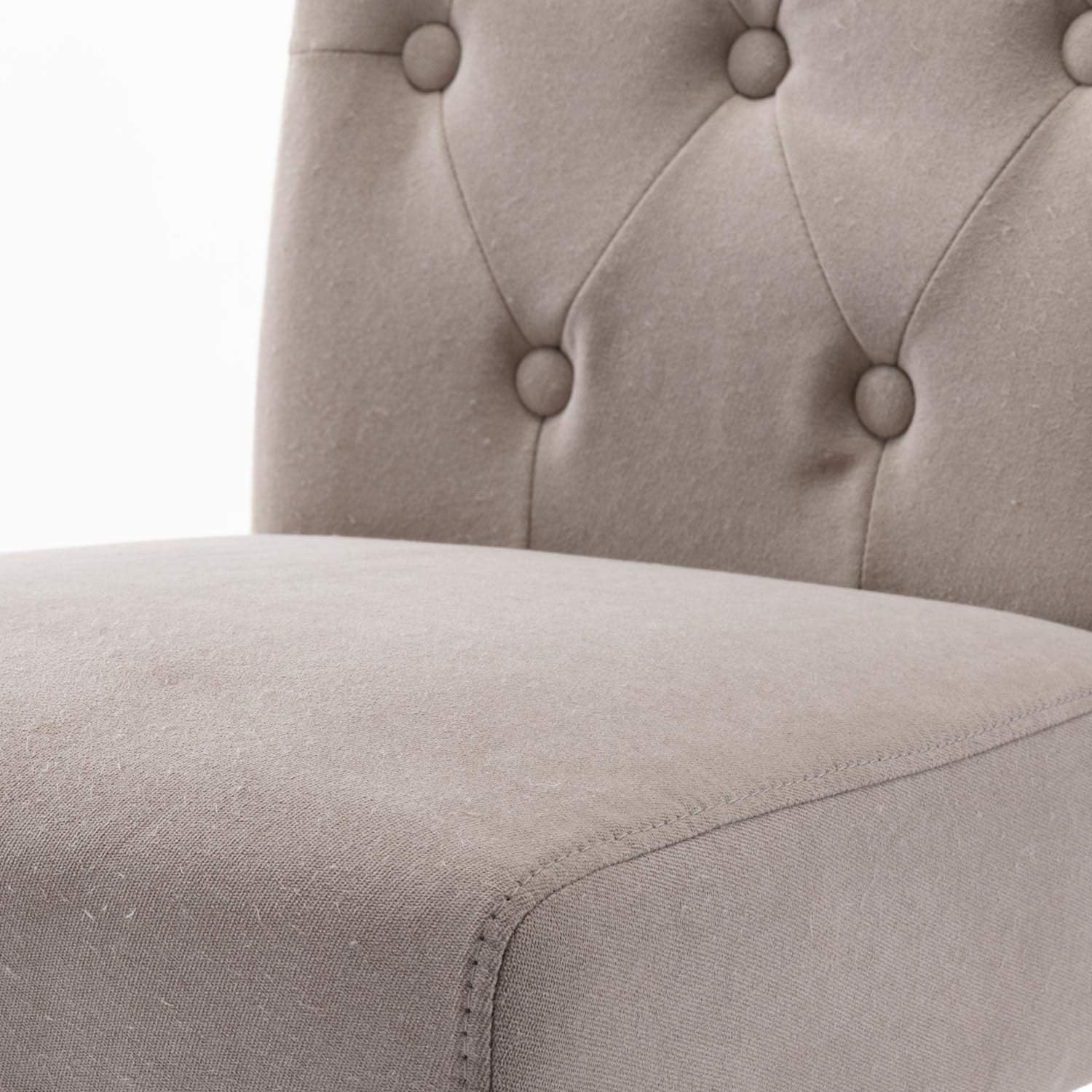DininL Fur Dining Chair Kitchen Chairs Set of 2 Modern Dining Room Side Chairs Fabric Cushion Seat Back (Light Gery) - Chairs