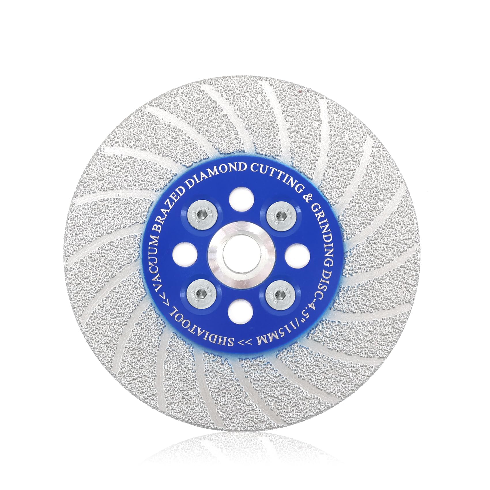 SHDIATOOL Diamond Cutting Grinding Discs - 115MM Granite Saw Blade Double-Side Vacuum Brazed Tile Diamond Blade Ripples Shape for Marble Concrete Stone Porcelain Ceramic M14 Thread — image 1
