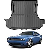 Mixsuper Liner Cargo Liner for Dodge Challenger 2011-2023, Only Fits Models Without The Subwoofer, All Weather Cargo Mat for Challenger Accessories Rear Trunk Liner Black