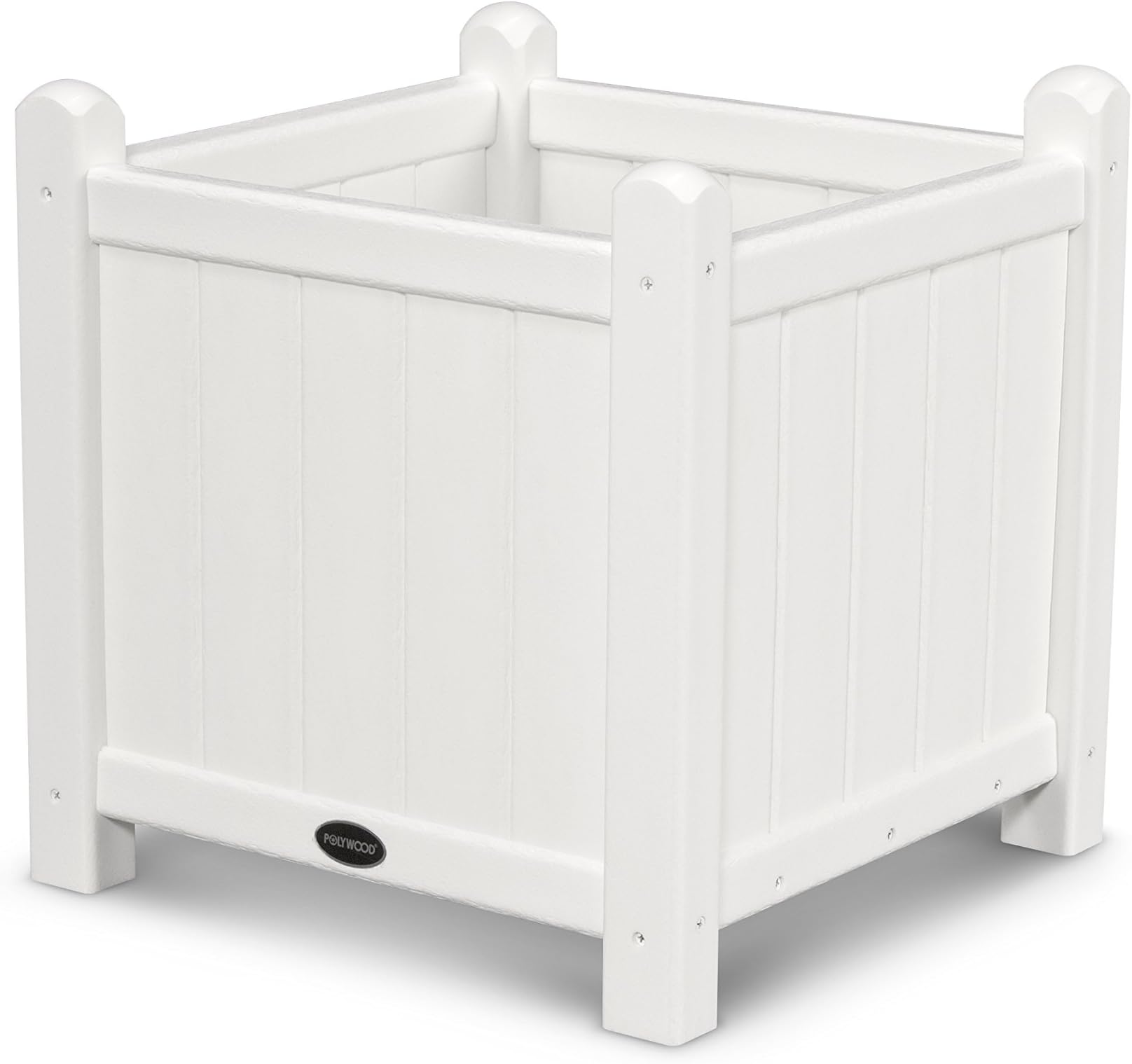 POLYWOOD GP16WH Traditional Garden 16" Planter, White