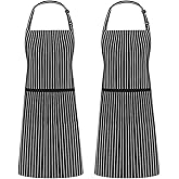 Syntus Adjustable Bib Apron with 2 Pockets Cooking Kitchen Aprons for Women Men Chef