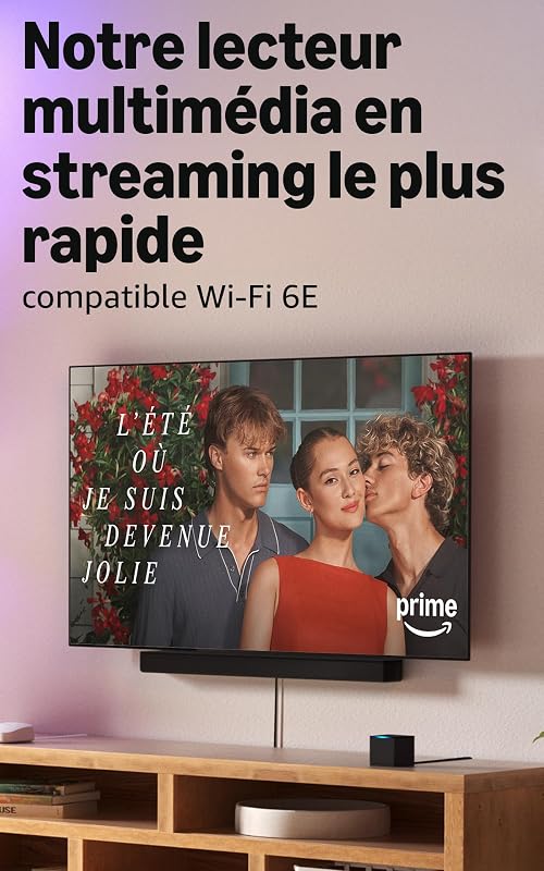 Fire TV Cube (Nouvelle génération), Lecteur multimédia en streaming, Expérience mains-libres, Wi-Fi 6E, 4K Ultra HD, Trouvez vos séries plus rapidement avec Alexa+