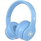 Mokata Headphones Kids Bluetooth 5.4 Wireless Play Time 68H Safe Volume Limit 85/94dB Over-Ear Foldable Headset,Fast Charging,with Aux Cord Built-in Mic for Toddler Child Pad Study Tablet Blue