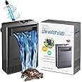 Turtle Tank Filter Aquarium Filter w/ Detachable U-V Light for 40-80Gal. Waterfall Flow Adjustable Low Water Level Internal Green Clean Machine Killing Deodorization Saltwater Freshwater Crystal Clear