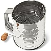 �鶹�� Basics Stainless Steel Flour Sifter, 3 Cup Capacity for Fine or Coarse Flour, Dishwasher-Safe
