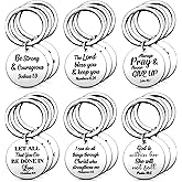 Inbagi 18 Pcs Christian Gift Keychain Bulk Bible Verse Key Chains Religious Quotes Keyring for Teacher Coworker Employee Cna Week Women Men Thank You Gifts